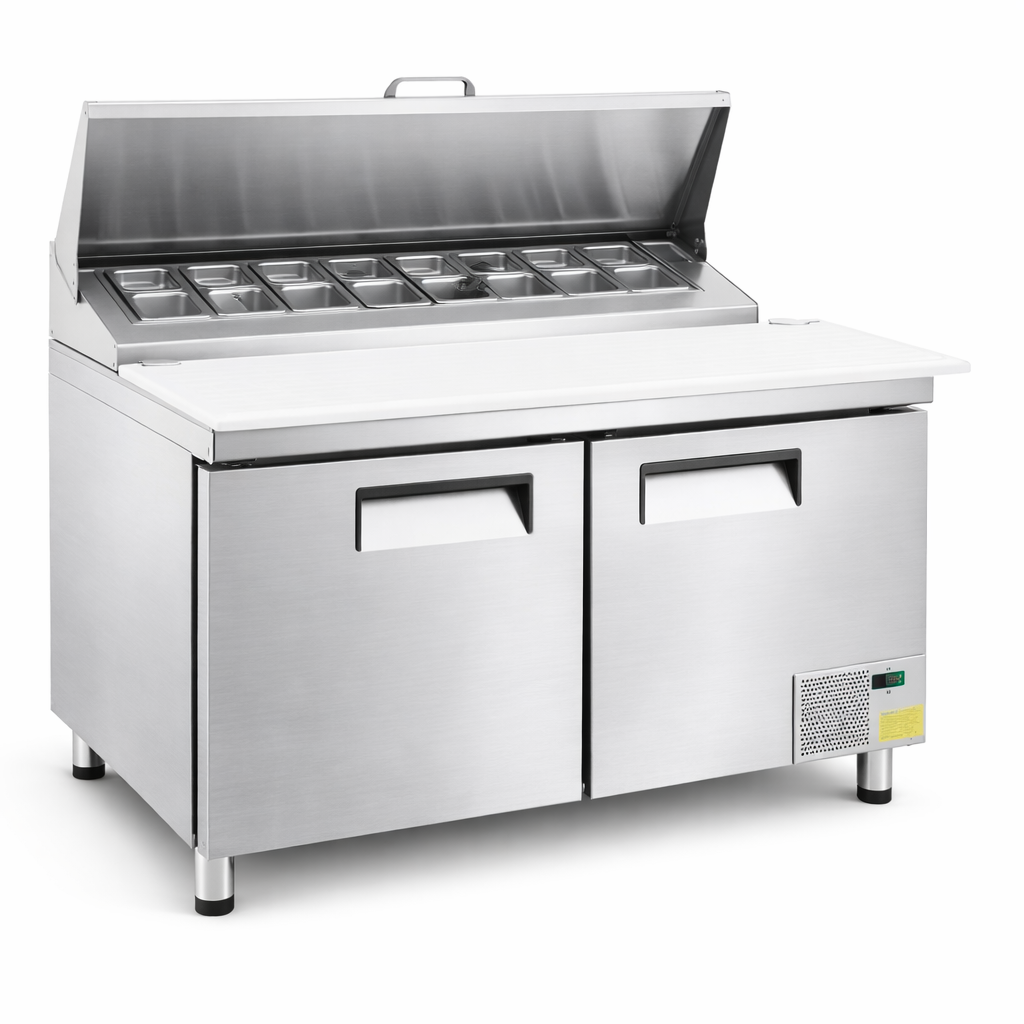(NEW) 4 Ft. Prep table W/Cutting Board Megatop 2 Door S/S
