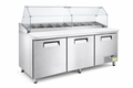3 Door S/S Prep Fridge W/Sneeze Guard