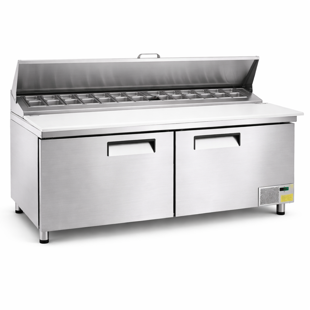 (NEW) 6 Ft. Prep Table W/Cutting Board Megatop 2 Door S/S